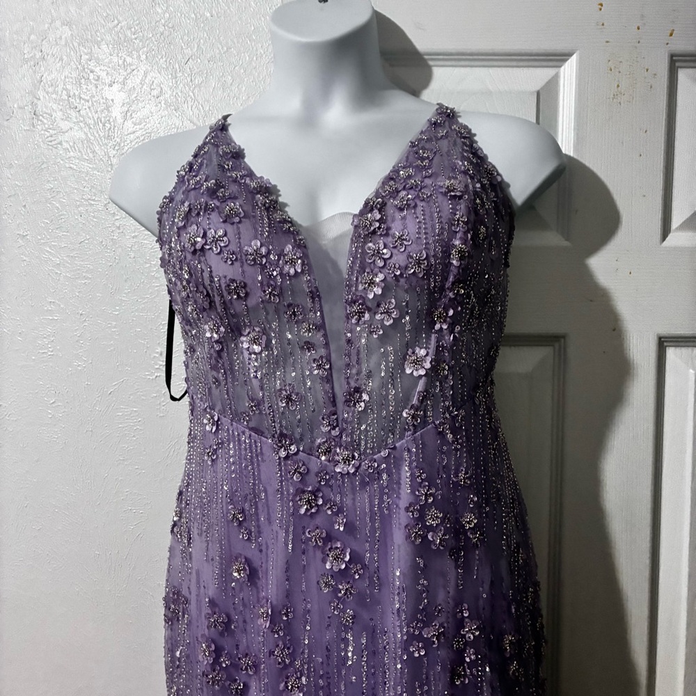 Elegant Purple Beaded Dress